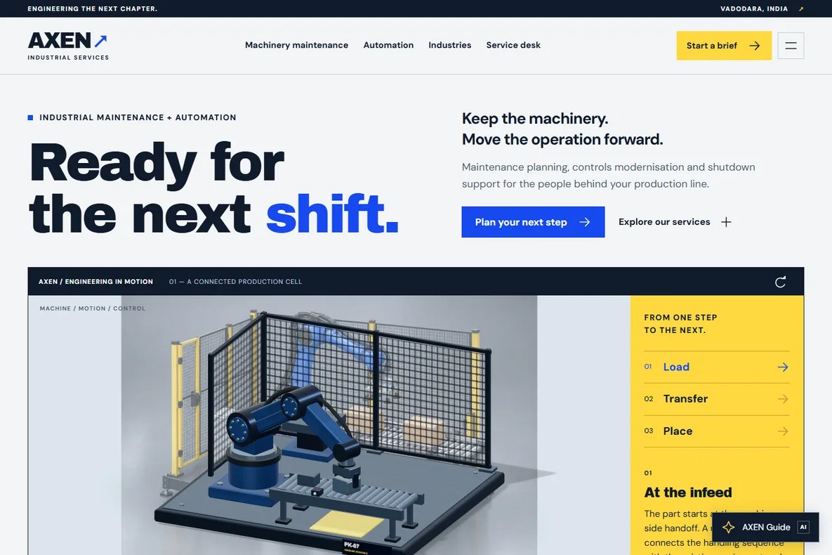 AXEN website screenshot