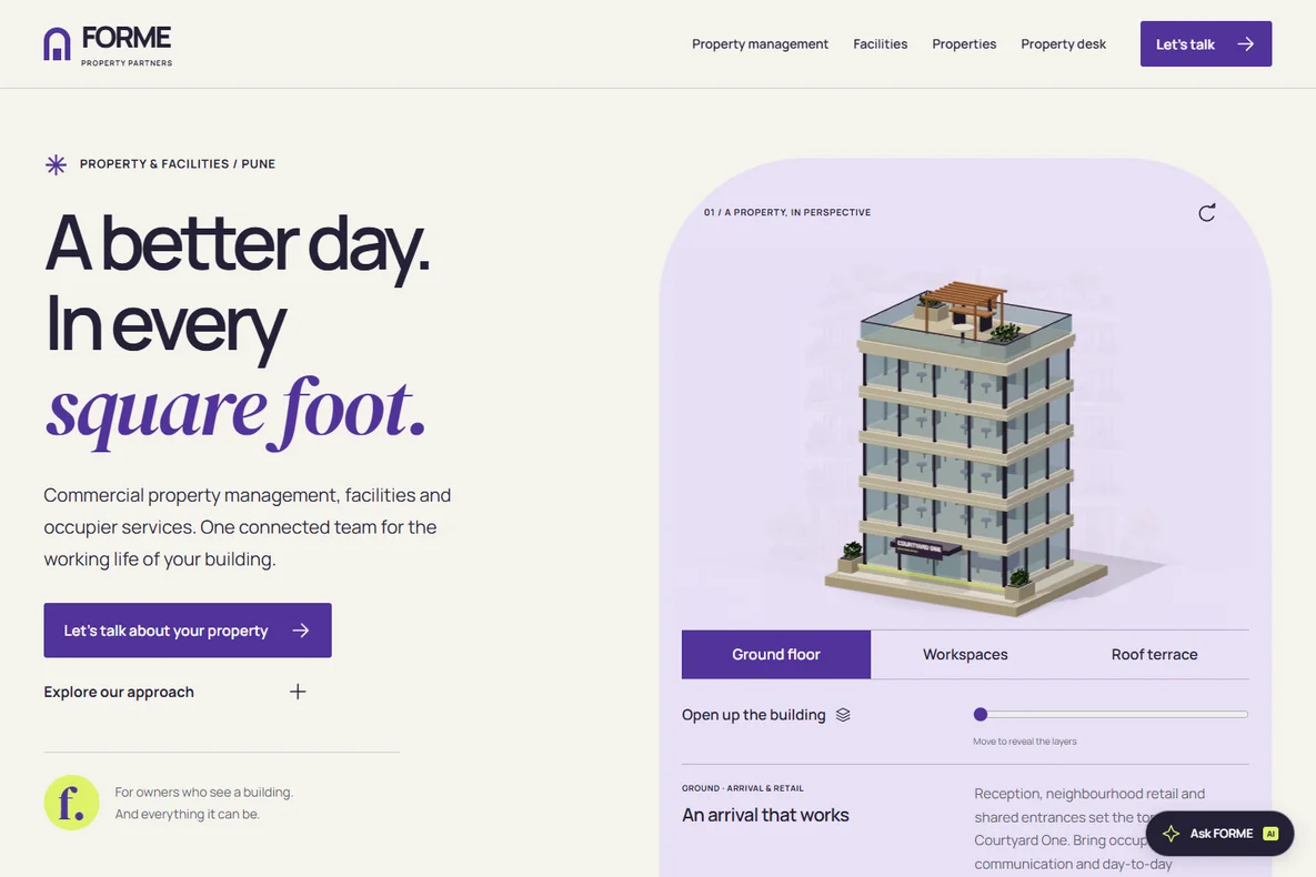 FORME website screenshot