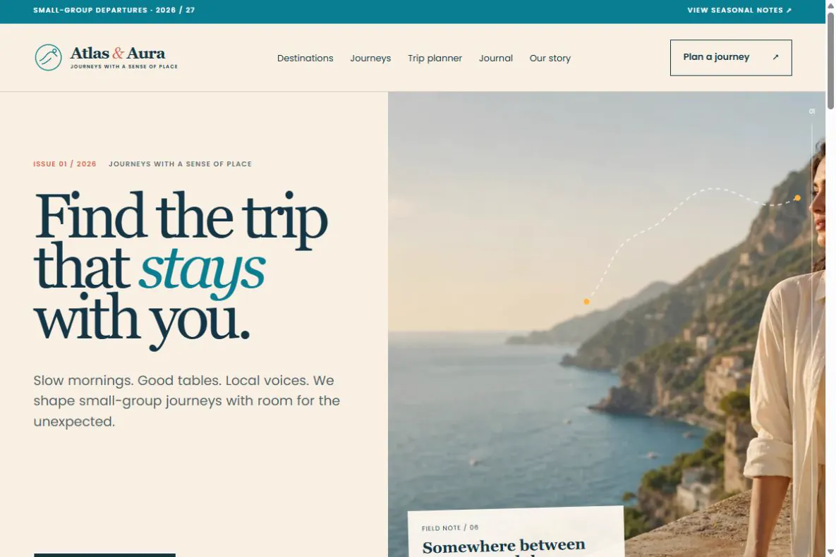Atlas & Aura website screenshot